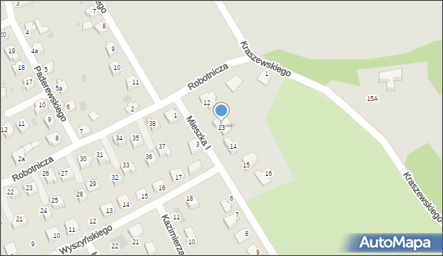 Szprotawa, Mieszka I, 13, mapa Szprotawa