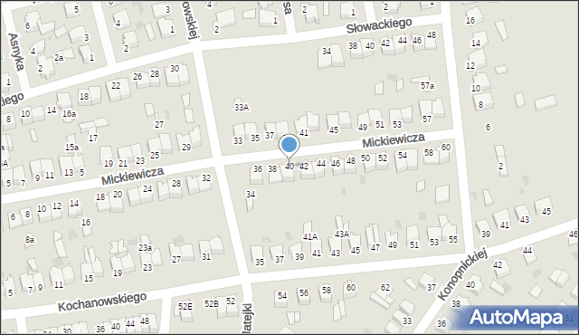 Szubin, Mickiewicza Adama, 40, mapa Szubin