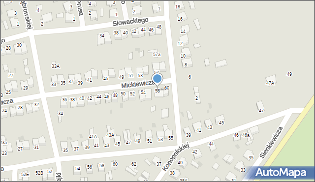 Szubin, Mickiewicza Adama, 58, mapa Szubin