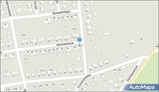 Szubin, Mickiewicza Adama, 60, mapa Szubin