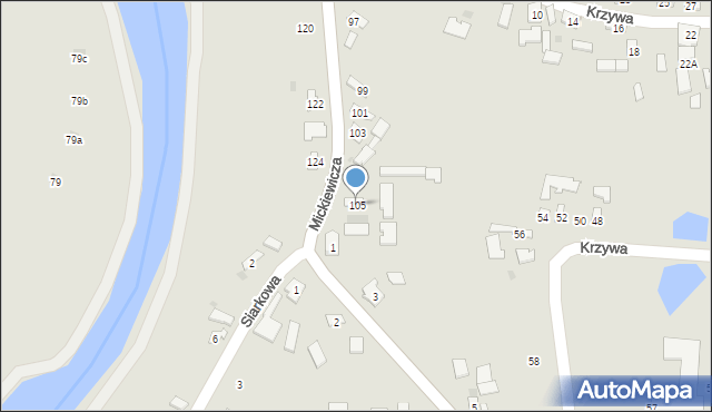 Tarnobrzeg, Mickiewicza Adama, 105, mapa Tarnobrzegu