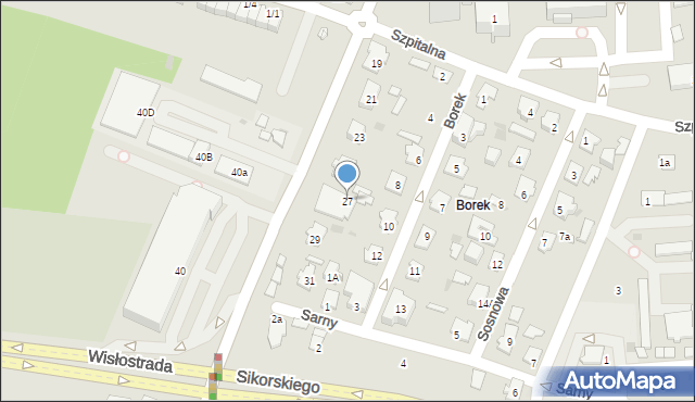 Tarnobrzeg, Mickiewicza Adama, 27, mapa Tarnobrzegu