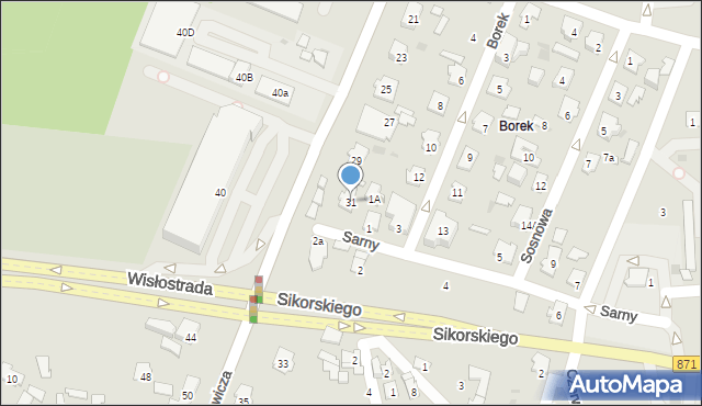 Tarnobrzeg, Mickiewicza Adama, 31, mapa Tarnobrzegu