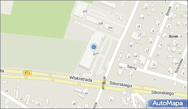 Tarnobrzeg, Mickiewicza Adama, 40, mapa Tarnobrzegu