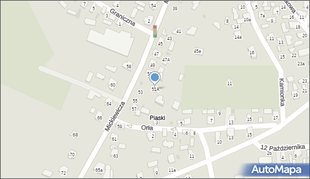 Tarnobrzeg, Mickiewicza Adama, 51A, mapa Tarnobrzegu