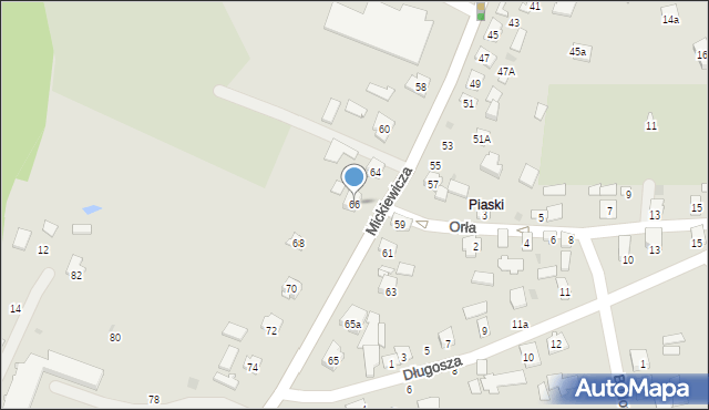 Tarnobrzeg, Mickiewicza Adama, 66, mapa Tarnobrzegu
