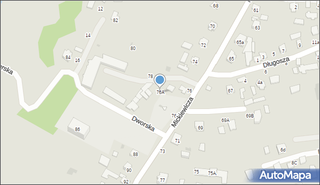 Tarnobrzeg, Mickiewicza Adama, 76A, mapa Tarnobrzegu