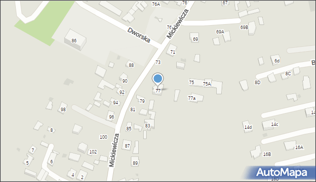 Tarnobrzeg, Mickiewicza Adama, 77, mapa Tarnobrzegu
