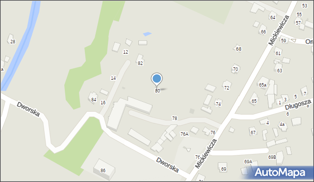 Tarnobrzeg, Mickiewicza Adama, 80, mapa Tarnobrzegu