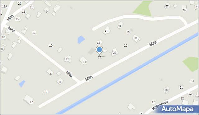 Tarnobrzeg, Miła, 25, mapa Tarnobrzegu