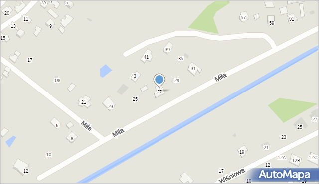 Tarnobrzeg, Miła, 27, mapa Tarnobrzegu