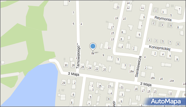 Tarnogród, Mickiewicza Adama, 9a, mapa Tarnogród