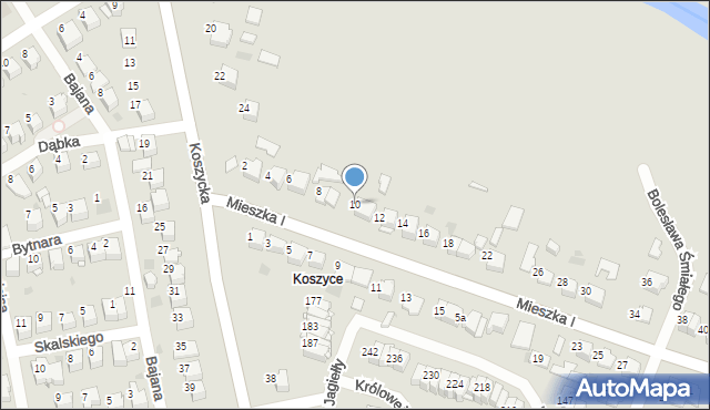 Tarnów, Mieszka I, 10, mapa Tarnów