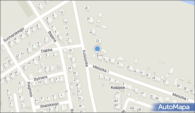 Tarnów, Mieszka I, 2, mapa Tarnów