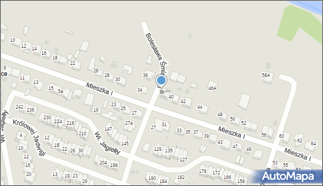 Tarnów, Mieszka I, 38, mapa Tarnów
