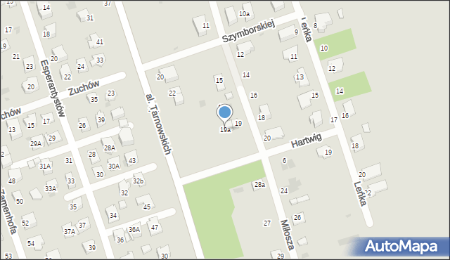 Tarnów, Miłosza Czesława, 19a, mapa Tarnów