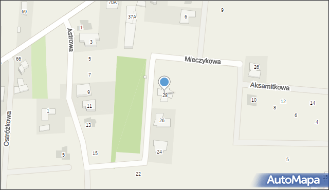 Tarnowo Podgórne, Mieczykowa, 28, mapa Tarnowo Podgórne