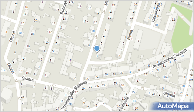 Tarnowskie Góry, Mickiewicza Adama, 1, mapa Tarnowskie Góry