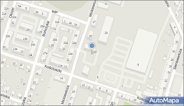 Tarnowskie Góry, Mickiewicza Adama, 23, mapa Tarnowskie Góry