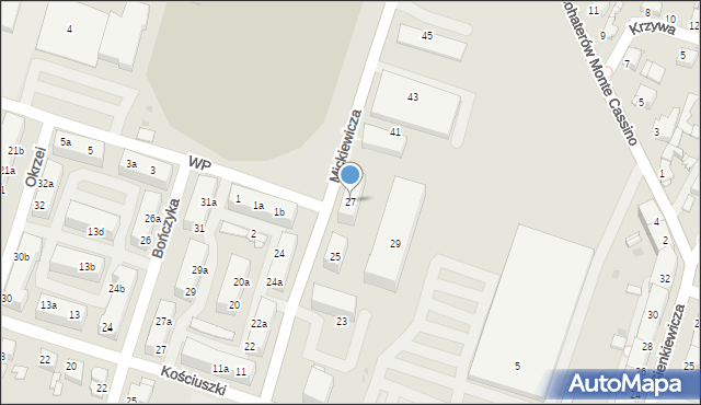 Tarnowskie Góry, Mickiewicza Adama, 27, mapa Tarnowskie Góry