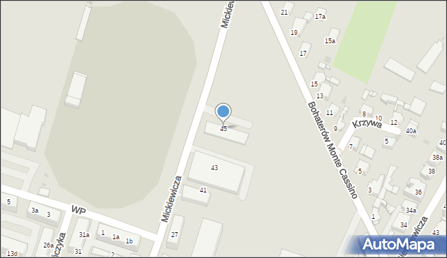 Tarnowskie Góry, Mickiewicza Adama, 45, mapa Tarnowskie Góry