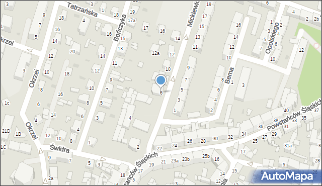 Tarnowskie Góry, Mickiewicza Adama, 6, mapa Tarnowskie Góry