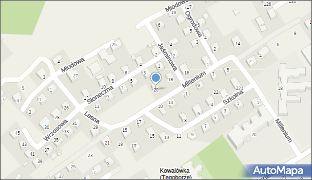 Tęgoborze, Millenium, 20, mapa Tęgoborze