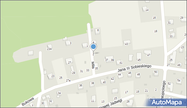 Tenczynek, Miła, 2, mapa Tenczynek