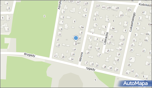 Tomaszów Lubelski, Minora Jana, 12, mapa Tomaszów Lubelski