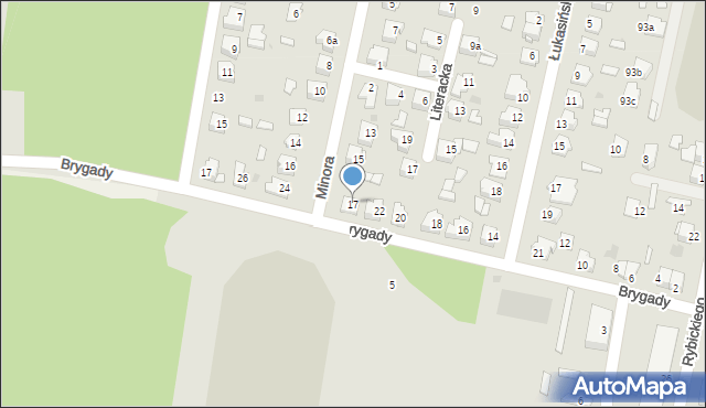 Tomaszów Lubelski, Minora Jana, 17, mapa Tomaszów Lubelski