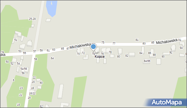 Tomaszów Mazowiecki, Michałowska, 74, mapa Tomaszów Mazowiecki