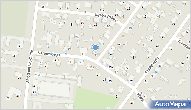 Tomaszów Mazowiecki, Mickiewicza Adama, 1, mapa Tomaszów Mazowiecki