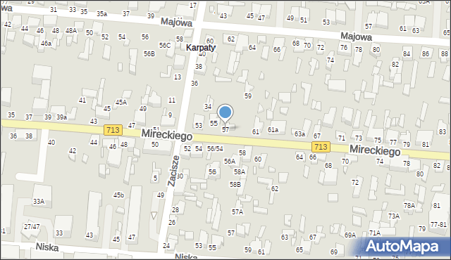 Tomaszów Mazowiecki, Mireckiego, 57, mapa Tomaszów Mazowiecki