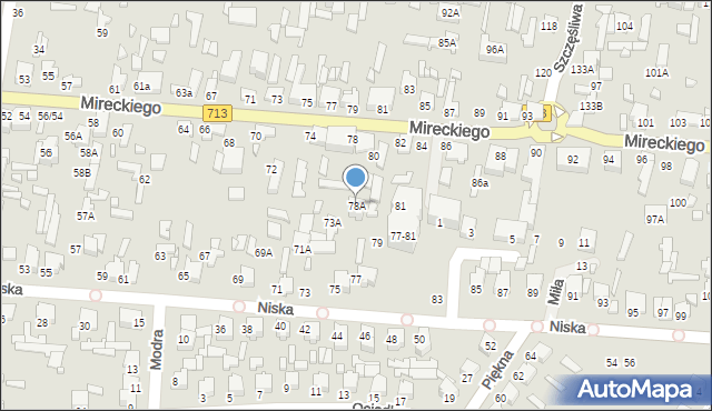 Tomaszów Mazowiecki, Mireckiego, 78A, mapa Tomaszów Mazowiecki