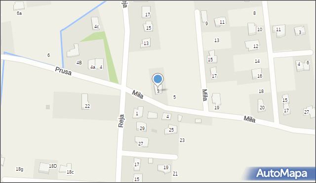 Tomice, Miła, 3, mapa Tomice