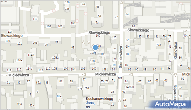 Toruń, Mickiewicza Adama, 100c/1, mapa Torunia