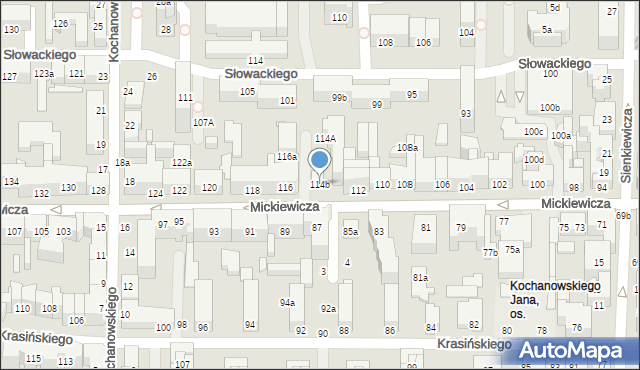 Toruń, Mickiewicza Adama, 114b, mapa Torunia