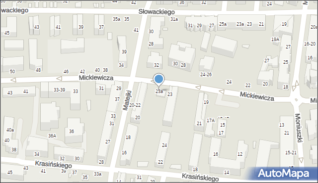 Toruń, Mickiewicza Adama, 23a, mapa Torunia