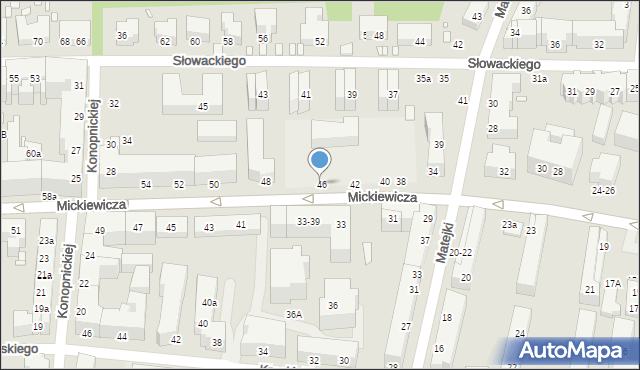 Toruń, Mickiewicza Adama, 46, mapa Torunia