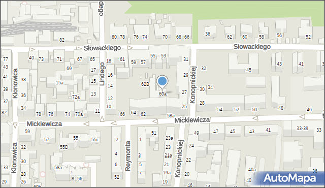 Toruń, Mickiewicza Adama, 60a, mapa Torunia