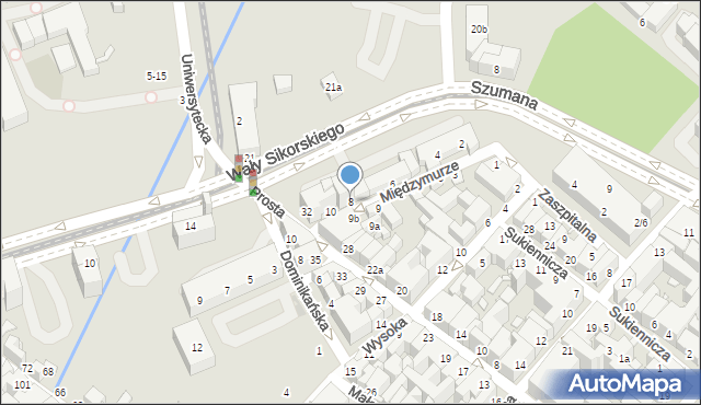 Toruń, Międzymurze, 8, mapa Torunia