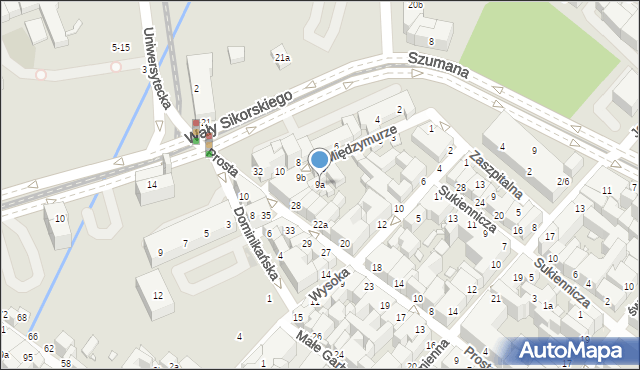 Toruń, Międzymurze, 9a, mapa Torunia