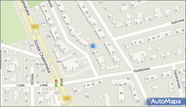 Toruń, Migdałowa, 10, mapa Torunia