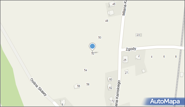 Trzebieńczyce, Milana-Kamskiego, gen., 52, mapa Trzebieńczyce