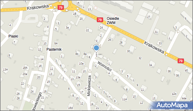 Trzebinia, Mickiewicza Adama, 1, mapa Trzebinia