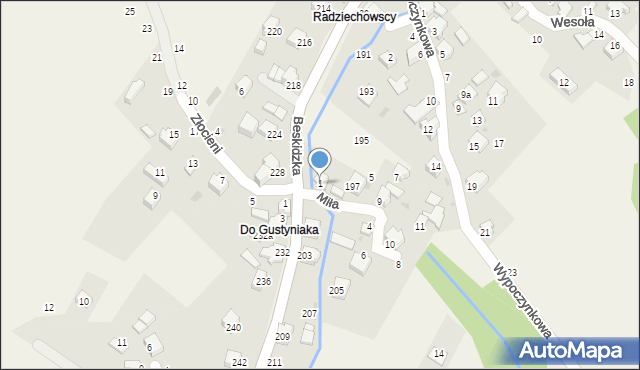 Trzebinia, Miła, 1, mapa Trzebinia