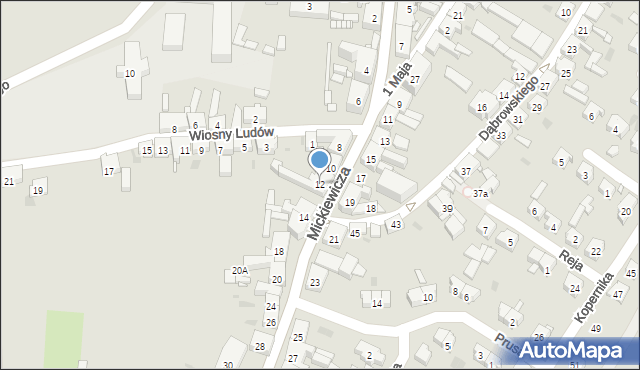 Trzemeszno, Mickiewicza Adama, 12, mapa Trzemeszno