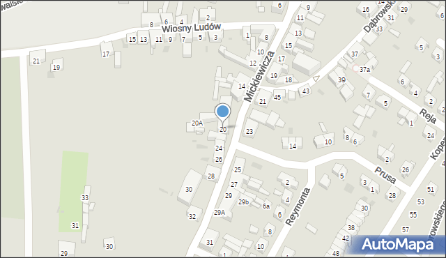 Trzemeszno, Mickiewicza Adama, 20, mapa Trzemeszno