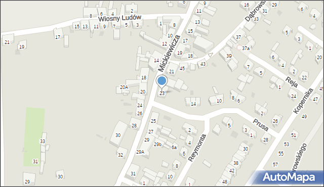 Trzemeszno, Mickiewicza Adama, 23, mapa Trzemeszno