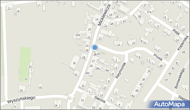 Trzemeszno, Mickiewicza Adama, 25, mapa Trzemeszno